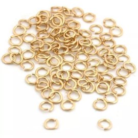 FindingKing 50 Jump Rings 14K Gold Filled Open Jewelry Clasp 4mm