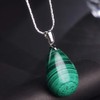 iSTONE 925 Sterling Silver Natural Malachite Ladies Pendant Necklace Water