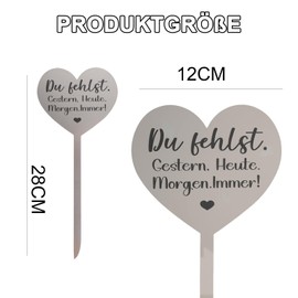 EliphonTowne Stainless Steel Grave Decoration Weatherproof - Heart Shape Design to Transfer Love Grave Decoration, Outdoor Memorial Cemetery Decoration, Gravestone Decoration Plugin - Metal Plug