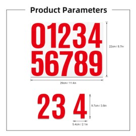 6 Sheets Mailbox Numbers Stickers 60 Pieces 4 Inch Waterproof Viny Self Adhesive House Number Decals Anti Fading Number Signs for Signs Cars Home Doors Business Address Number Residence (Red)