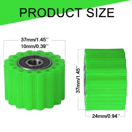 PRO CAKEN Universal 10mm Motorcycle Idler Sprocket, Motorcycle Idler, 10mm Drive Chain Pulley Roller Slider Tensioner Wheel Guide for Pit Dirt Mini Bike Motorcycle ATV Motorcycle-Green