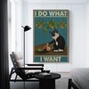 Funny Black Cat Decor Metal Tin Sign - I Do