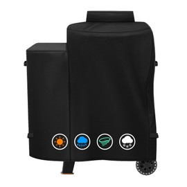 Heavy Duty 600D Polyester Grill Cover Compatible with Pit Boss Phoenix Kettle Grill Onyx Edition Weather Resistant PB Phoenix Kettle Pellet Charcoal Grill Smoker Cover