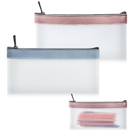 2 PCS Low Saturation Color Small Makeup Bag Clear Mini Makeup Zipper Pouch Corduroy Makeup Bag Small Cosmetic Bag for Purse Essentials Items Women Coin Purse Aesthetic Stuff for Women,Girls
