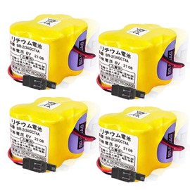 HDSBFCWYGG <- 4 Pack -> BR-2/3AGCT4A 6V 4400mah for FANUC A98L-0031-0025 Lithium Battery CNC Machine with Black Plug Non-Rechargeable