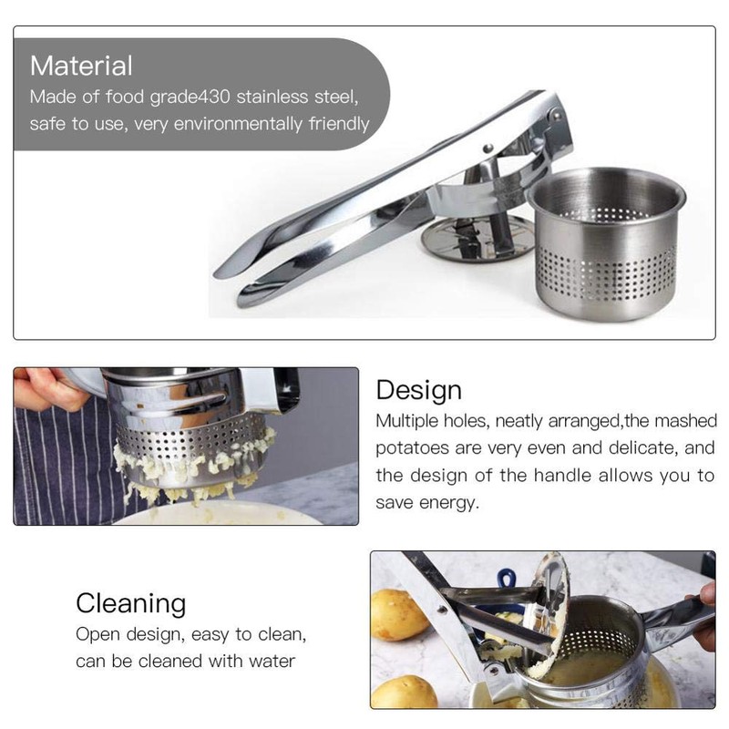 MEETOZ Chef Potato Ricer and Masher, Vegetable Ricer and Fruit