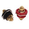 2PCS 3/8in Thru Panel Battery Terminal 250A Black Red Universal