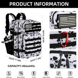 KXBUNQD Military 45L Tactical Assault Backpack 3 day assault pack with Molle Waterproof backpack Rucksack for Tactical Backpacks