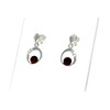 Cognac Baltic Amber 925 Sterling Silver Small Stud Drop Round