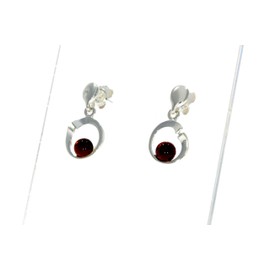 Cognac Baltic Amber 925 Sterling Silver Small Stud Drop Round Earrings GL147C