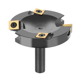 SpeTool 3 Inch Extra Large Spoilboard Surfacing Router Bit 2+2 Flatten Carbide Replacement Insert Router Bit Slab Flattening Wood Cutter 1/2 Inch Shank with ATS Coated Insert