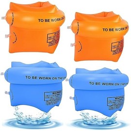 Flotadores para Niños, 4 PCS Bandas inflables del Brazo para Niños y Adultos, Bandas Inflables para Nadar de Mangas Engrosadas del Flotador del PVC