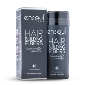 ENSOUL Hair Building Fibers | Hair Fibers That Covers Hair Loss And Hair Thinning in 15 seconds | For Men & Women | Certified Safe For Daily Use - 18gms (Black)