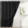 downluxe Linen Texture 3 in 1 Farmhouse Shower Curtain Set