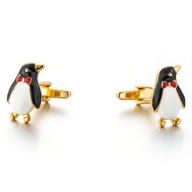 Penguin Animal Cufflinks Men Bow Tie Penguin Cufflinks Penguin Shirt Tuxedo Cufflinks Vintage Punk Rock Cufflinks French Cufflinks, Stainless Steel, No Gemstone