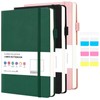 HOTYGUAL A5 Notebook Journal Set of 3 (Green, Black, Brown)