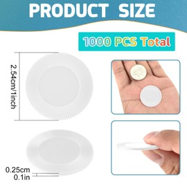 Coopay 1000 Pieces Plastic Poker Chips Poker Card Game Chips Bulk Learning Counters Disks Bingo Chip Counting Markers for Math Practice, Game Tokens and Teaching Rewards, 25 mm/ 1 Inch (White)