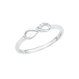 s. Oliver Women's Ring Infinity So Pure 925 Silver Rhodium-Plated Zirconia White Size K 2017248
