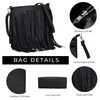 kukubird Crossbody Bags Tassel Fringe Zipper Closure Faux Leather Medium