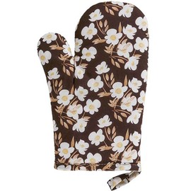 Torne MTN-107 Pot Holder, Kitchen Mittens, Brown Flower, 10.0 x 7.1 x 1.2 inches (25.5 x 18 x 3 cm)