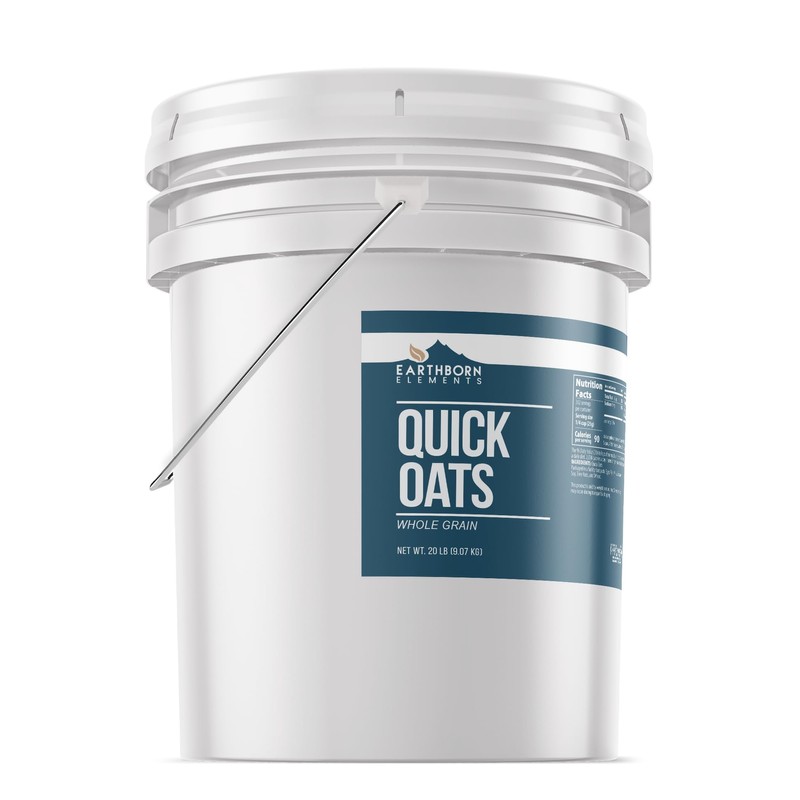 Earthborn Elements Quick Oats 5 Gallon Bucket, Bulk Size, Quick