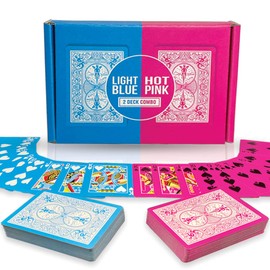 Blue Pink Deck Bicycle Playing Cards Poker Size Twin Pack