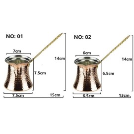 Euro Tische Turkish Coffee Pot, Copper, High-Quality Handmade Copper Jug, Cezve Mocha Pot for Turkish Arabic and Greek Coffee (2 x 150 ml, 320 ml)