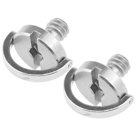 NOTRICKT CS-018 1/4" Screw with D-Ring (D15mmxH12mm) Stainless Steel, for DSLR Cameras and Tripods, Monopods, Freehead [2 Pack]