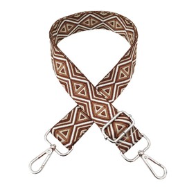 Adjustable Shoulder Strap for Bags, Bag Straps for Changing, Shoulder Strap for Bags, Shoulder Strap 3.8 cm Width with Silver Carabiner Bag Strap for Women's Handbags, Dark Brown, M18