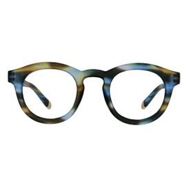 Peepers by PeeperSpecs Women's Stardust Round Blue Light Blocking Reading Glasses, Multi Horn, 46 + 2.75