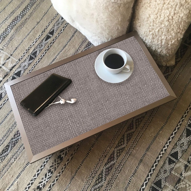 Taupe Grey LAP TRAY: Bean Bag Cushioned Laptop Desk, Padded