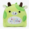 Yeqivo Birthday Cow Plush Pillow Stuffed Animal Toy, Green Birthday