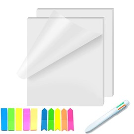 100Pcs Transparent Sticky Notes, Clear Sticky Note Pads 70 * 95mm Waterproof Translucent Sticky Note Tab, Sticky Note Pad Perfect for Studying, Reading, Learning, Apply to Office, School and Home
