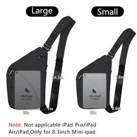 OSOCE Shoulder Bags Men's Waterproof Mini Bum Bag Multiple Pockets Shoulder Bag Anti-Theft Sling Bag Crossbody Bag Backpack for Men and Women Father's Day Gift, 2.0 black, 2.0 black l