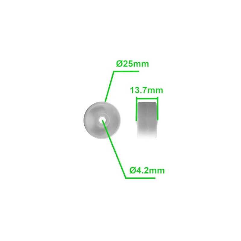 cyclingcolors 4 x Plastic Castors 25 mm White Castor Guide