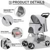 Wedyvko 4 Wheels Pet Stroller for Medium Small Dogs Cats