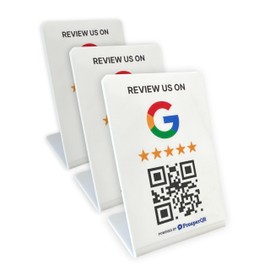 ProsperQR - Google Review Stand, All Phones Compatible, Easy Setup (3-Pack)