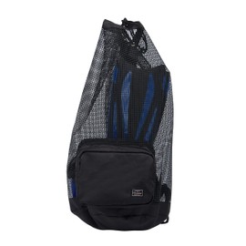 PACMAXI Scuba Diving Bag, Oversized Mesh Scuba Diving Backpack for Snorkeling Gear & Equipment, Holds Mask, Fins, Snorkel (Black)