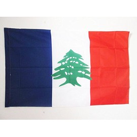 AZ FLAG French Lebanon 1920-1943 Flag 3' x 5' for a Pole - Historic Lebanese Flags 90 x 150 cm - Banner 3x5 ft with Hole