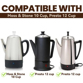 Percolator Coffee Filters Compatible with Presto Coffee Percolator Electric, 200 Pcs Perforated Wavy Design Filter Paper for Presto 12 Cup Moss & Stone 10 Cup