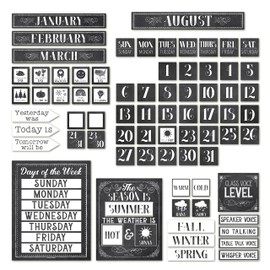 Hadley Designs Black and White Classroom Calendar Set Bulletin Board Sets for Teachers - School Calendar for Classroom, Classroom Calendar Bulletin Board Set for Classroom