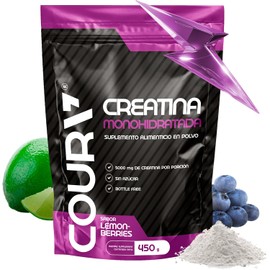 COURA Creatina Monohidratada en Polvo - Fuerza y Resistencia 450g, Sabor Lemon-Berries, Sin Azúcar, Ideal para Entrenamientos Intensos