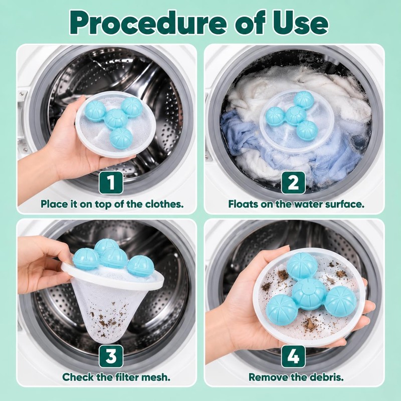 9 Pcs Pet Hair Remover Washing Machine, Dog Hair Remover