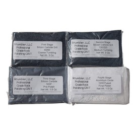 Rock Tumbler Grit for 3 Pound Tumbler by RTumbler Professional Grade Rock Polishing Grit