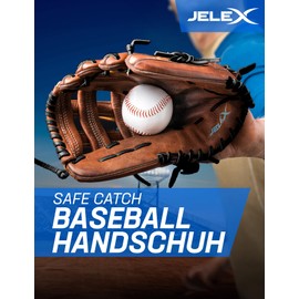 JELEX Safe Catch Baseball Glove Left for Right-Handed Users (Brown)