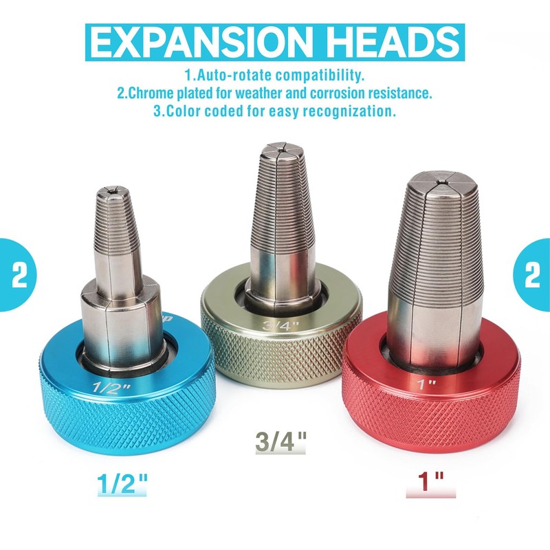 iCrimp Ratcheting PEX Expansion Tool Kit Auto Rotation PEX-a Tubing