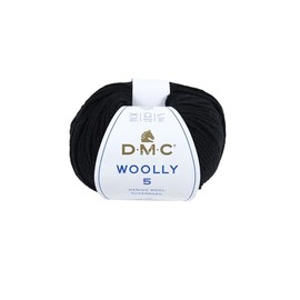 DMC "Woolly 5" Merino Wool, Black (02), 50g