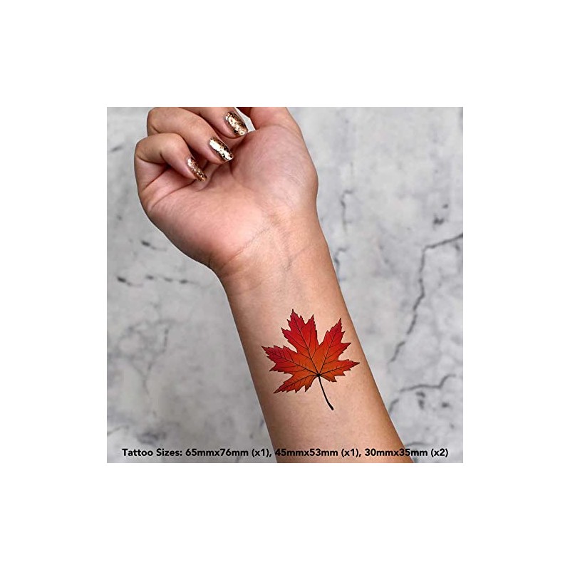 4 x 'Maple Leaf' Temporary Tattoos (TO00048155)