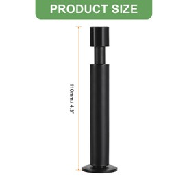sourcing map Door Stopper, 2Pcs Door Stoppers Bumper Wall Protector with Soft Rubber Tips Aluminum Alloy 4.3inch, Black