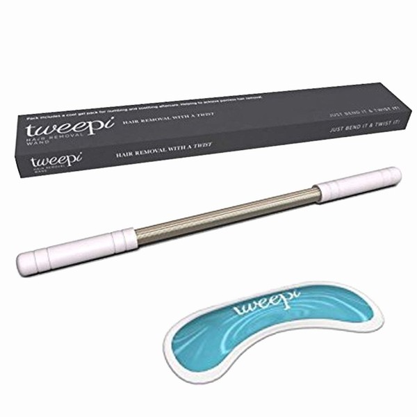 Tweepi Hair Removal Wand- With Upper Lip Shaped Cool Gel Pack for Numbing and Soothing Aftercare